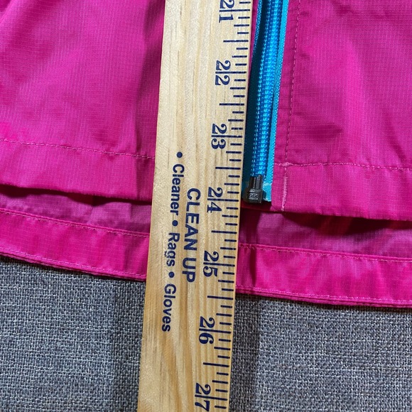 North Face Womens Pink Full Zip Hooded Lightweight Windbreaker Jacket Small Grid - Picture 12 of 13